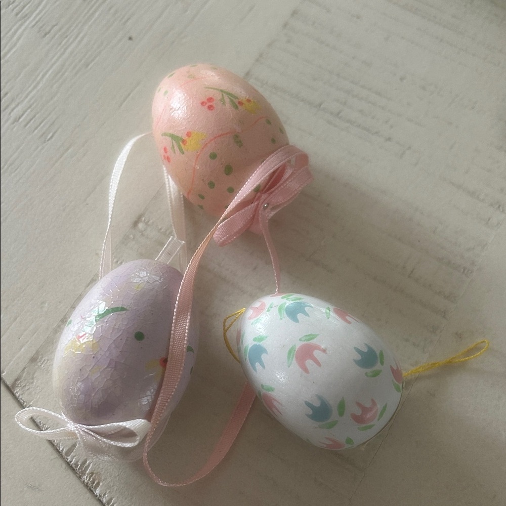 Midwest mini wooden egg ornaments set